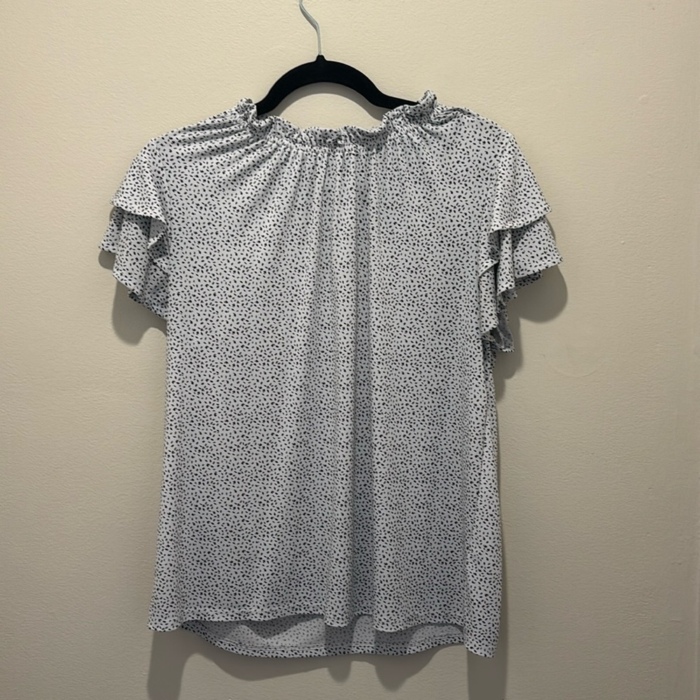 Patterned Short-Sleeve Blouse